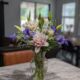 flowers on kitchen counter