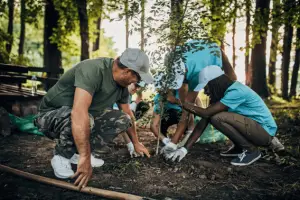 people planting a tree